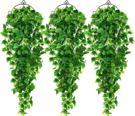 Ageomet 3pcs Artificial Hanging Plants 36ft Fake Ivy Plant Faux