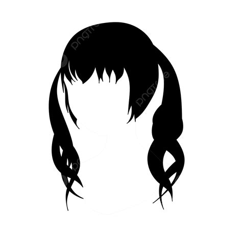 Lady Ponytail Silhouette Png Free Black Double Ponytail Lady Hairstyle