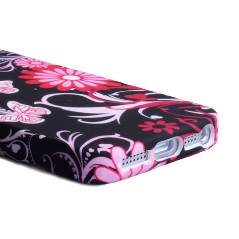 Yousave Iphone 5 5s Floral Case Pink Black Mobile