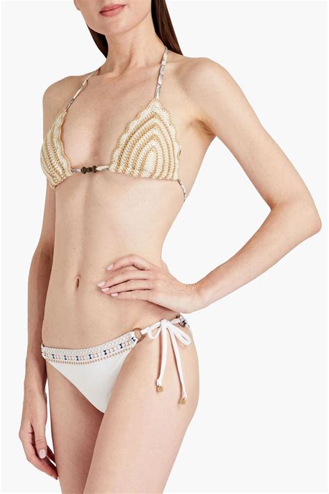 Tigerlily Amyris Tara Scalloped Crochet Triangle Bikini Top The Outnet
