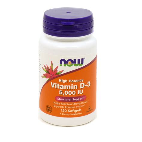 Now Foods Vitamin D3 5000 Iu 120 Softgels Wecaregr