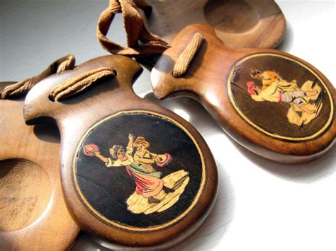 30s Castanets Inlaid Wooden Vintage Music Etsy