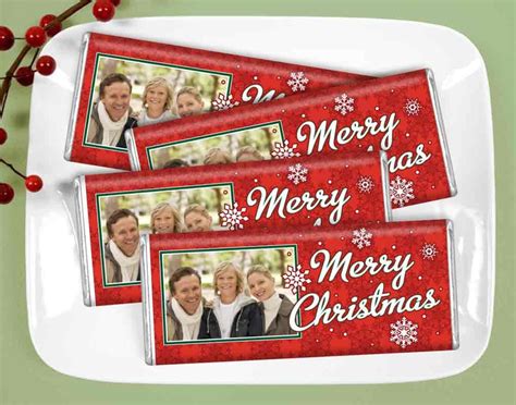 Red stripe candy bar wrapper green stripe candy bar wrapper. Christmas Personalized Chocolate Bar Merry Christmas Photo | Traditional christmas cards, Merry ...