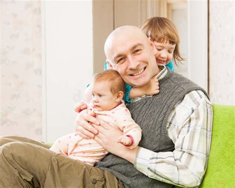 Father And Two Young Daughters Stock Photo Image Of Parenting Single