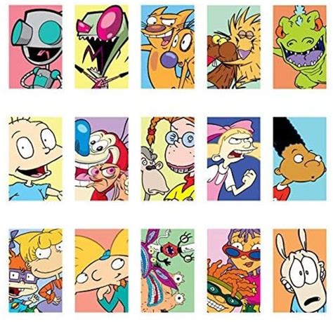 nickelodeon classic 90 s stickers set of 15 unique 90s popular nickelodeon stickers featuring