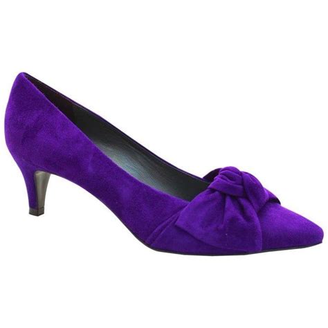 Carry Purple Suede Kitten Heel Court Shoe Purple Suede Wedding Shoes