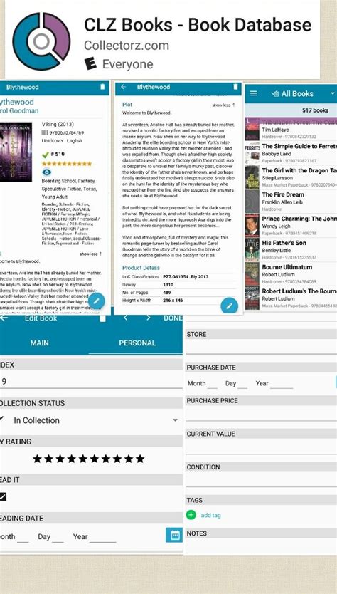 The library and the wish list. AMAZING LIBRARY APP FOR BOOKS! Can sync with online backup ...