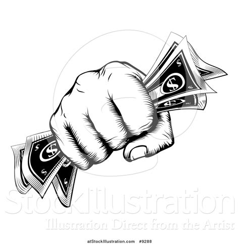 Vector Illustration Of A Black And White Woodcut Or Engraved Revolutionary Fisted Hand Holding
