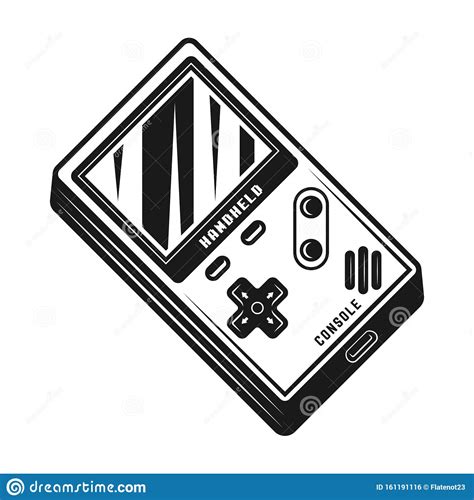 Handheld Gaming Console Vector Black Illustration Stock Vector