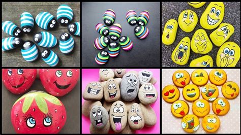 Funny 60 Stone Painting Ideasfunny Faces Pebbles Rock Art Youtube