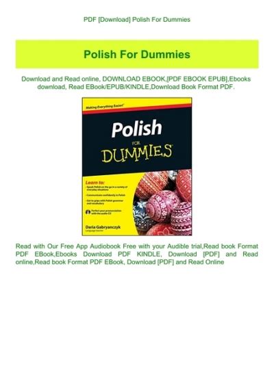 Pdf Download Polish For Dummies Download Ebook