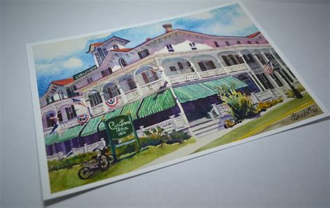 Cape May Nj Watercolor Print Of The Chalfonte Hotel Bed And Etsy