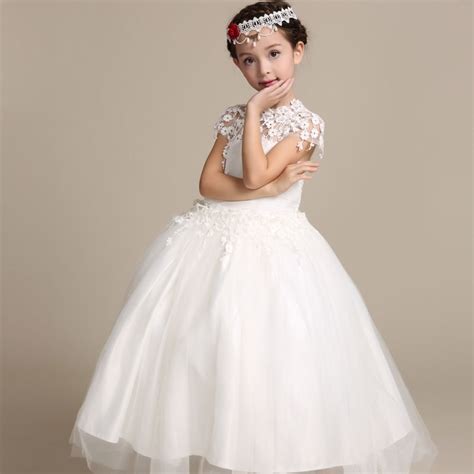 Southern smocked dress & embroidery w/ lace accents in vintage style heirloom strasburg dress. 2017 Elegant Long Wedding Dress for Flower Girls Solid ...