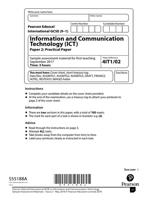 Ict Paper 2 Sample Paper 9 1 Worksheet Spreadsheet