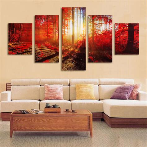 5pcs Modern Art Oil Paintings Canvas Print Unframed Pictures Home Wall
