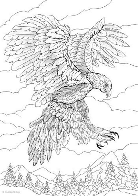 Eagle Printable Adult Coloring Page From Favoreads Coloring Book Pages