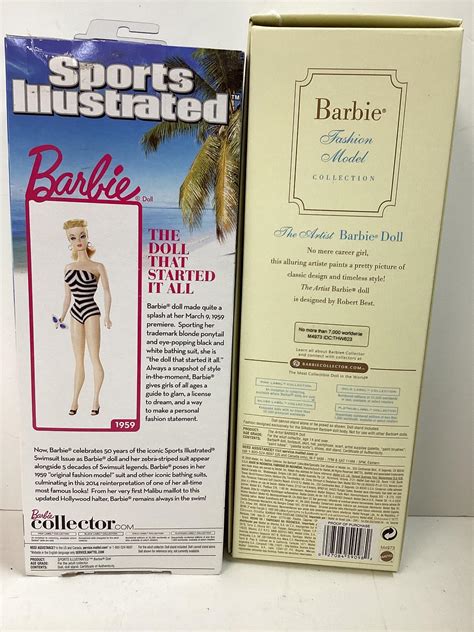 Lot Barbies Including The Sports Illustrated Swimsuit Barbie Celebrating Years Of