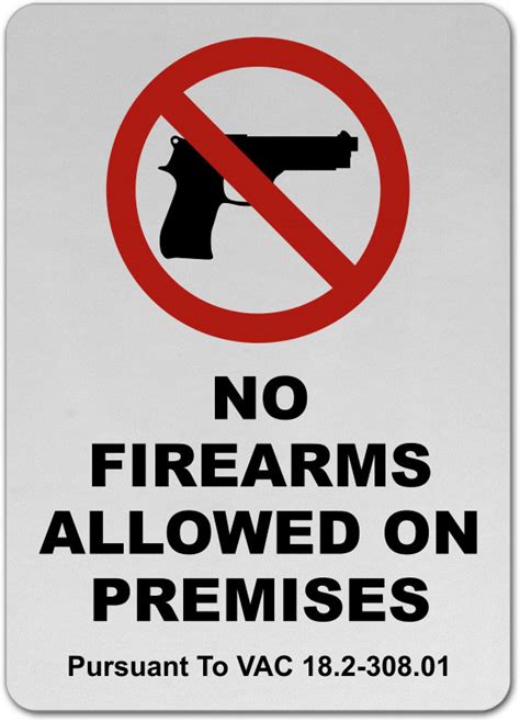 Virginia No Firearms Allowed Sign F7158 By
