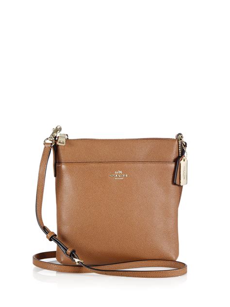 Coach Northsouth Leather Cross Body Bag In Brown Lyst