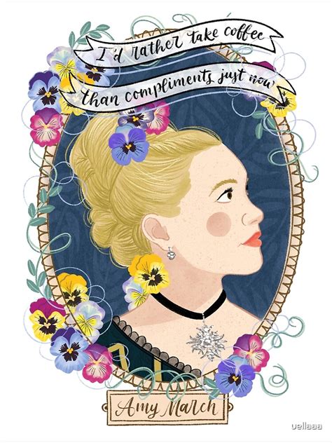 Little Women Potraits Amy March Botanical Illustration Poster By