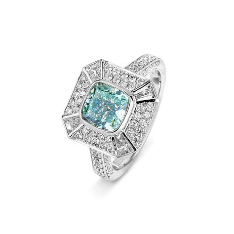 Fancy Bluish Green Diamond Ring Dalby Diamonds