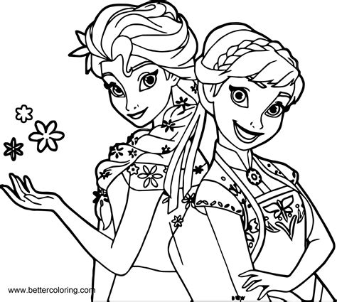 Frozen Elsa And Anna Coloring Pages - Free Printable Coloring Pages