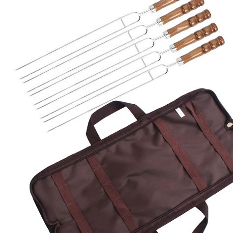 5pcsset Barbecue Tool Roasting Forks With Bag Camping Hot Dog