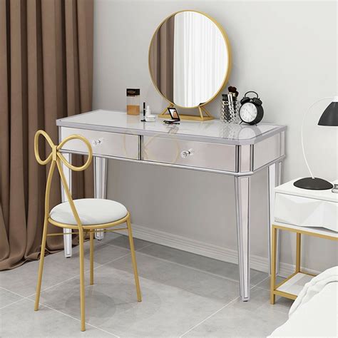 No matter ladies or males, the presence of a dressing desk may help with day by day actions. Mirrored Makeup Table Desk Vanity for Women with Drawers ...
