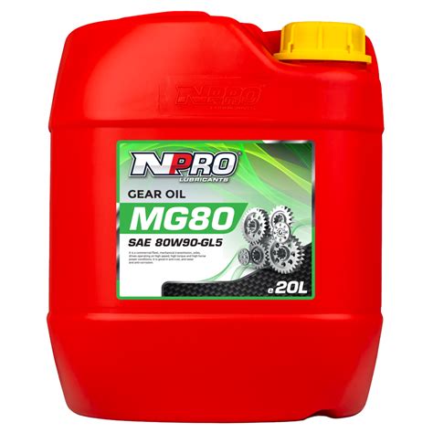Mg80 Gear Oil Sae 80w90 Gl5 E20l Npro Lubricants