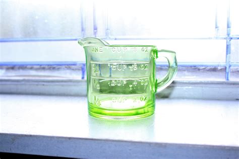 Green Depression Glass 1 Cup Measuring Cup Vintage 1930s