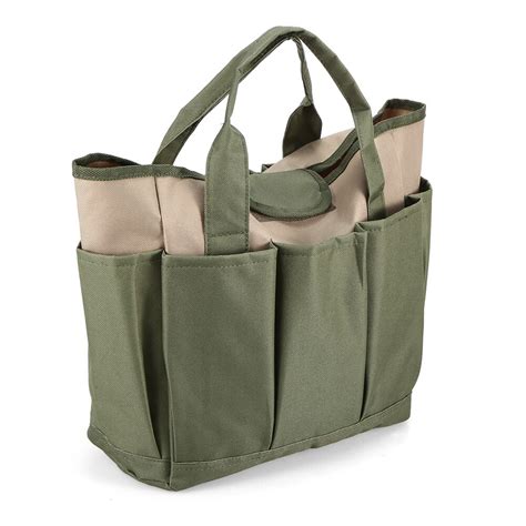 Ciyrull garden tote bag,garden tool organizer with 8 roomy pockets, garden tool bag for keeping gardening kit and necessities(bag only). New Foldable Tool Bag Shoulder Bag Gardening Tote Bag Home ...