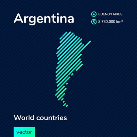 Premium Vector Stylized Vector Flat Map Of Argentina In Green And