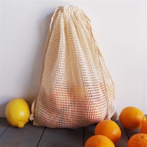 Mesh Bags With Drawstring 100 Cotton 12 Pack Etsy