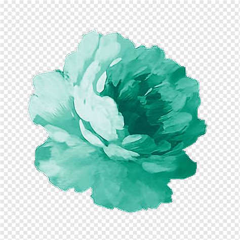 Green Rose Watercolour Flowers Watercolor Painting Turquoise Leaf