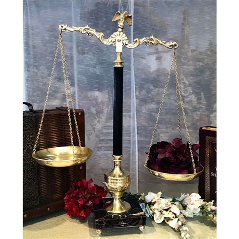 Mid 20th Century Vintage Brass Eagle Balance Scales Of Justice Chairish
