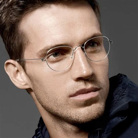 Buy Myopia Prescription Glasses Optical Eyeglass Titanium Rim Round Frame Mens