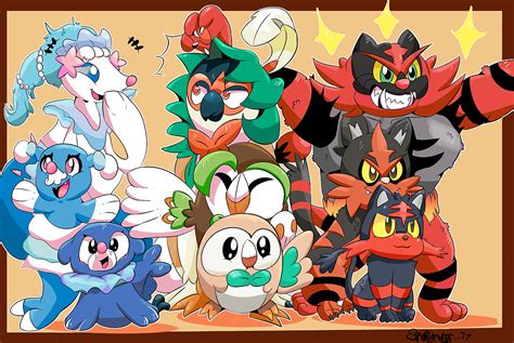 I Drew A Wallpaper Of All The Alola Starters Rpokemon