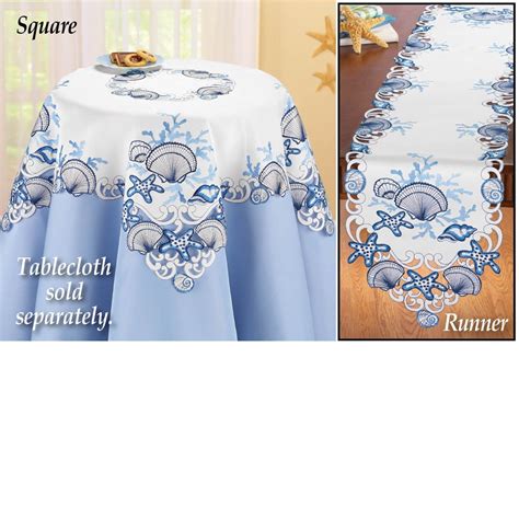 Shop for tableclothes, napkins, table runners and more online today. Coastal Seashell Table Linens | Collections Etc.