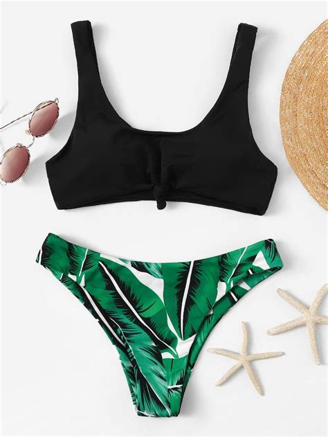 Random Tropical Mix And Match Bikini Set Shein En 2020 Ropa Ropa De Baño Trajes De Baño