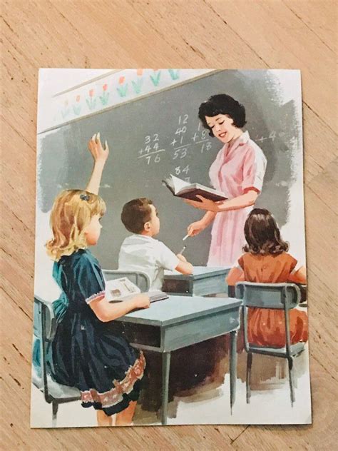 Vintage Elementary School Math Class Print 1960s Ready Etsy