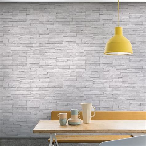 Grandeco Stone Pattern Wallpaper Faux Effect Realistic Modern Embossed