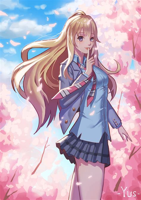 Papel De Parede Ilustração Cabelo Longo Anime Meninas Anime Desenho Animado Shigatsu Wa