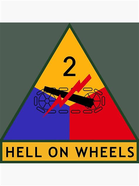 2nd Armored Division Hell On Wheels United States Army Canvas