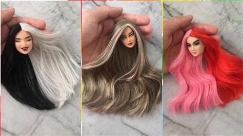 Barbie Doll Makeover Transformation 💗 Diy Miniature Ideas For Barbie ~ Wig Dress Faceup And
