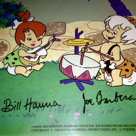 Flintstones Hanna Barbera Signed Cel Let The Sunshine In Pebbles Bamm