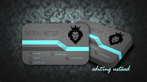 Free Business Card Psd Template For Tattoo Artist Lasopate