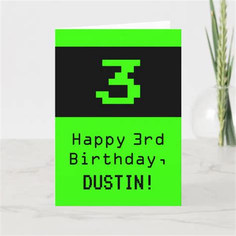 3rd Birthday Nerdy Geeky Style 3 And Name Card Zazzle