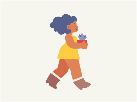 Girl With Plant Walk Cycle By Luiza Lima On Dribbble