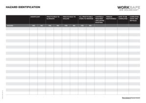 Hazard Identification Form Businessgovtnz Fill Out And Sign Printable