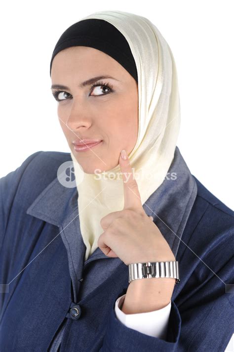 Muslim Beauty Woman Thinking Royalty Free Stock Image Storyblocks